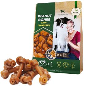 Rawhide-Free Peanut Butter & Cranberry Dog Chews | Natural Collagen Treats for Small & Large Dogs