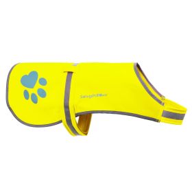 Soft Shell Waterproof Dog Vest M Size Hi Visibility Reflective Jacket with Light Fleece Lining Ideal in Cooler Climates Fluorescent Hi Vis Safety