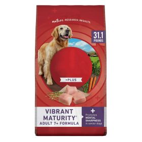 Purina ONE High Protein Senior Dog Food – Vibrant Maturity Adult 7+ Chicken Formula with Glucosamine & MCT Oil, 31.1 lb