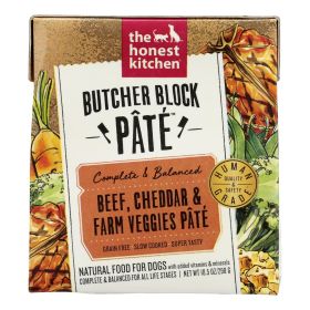 The Honest Kitchen Beef & Cheddar Pâté Dog Food – 10.5 oz Cups (Case of 6, Human-Grade Style Wet Food)