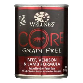 Wellness CORE Red Meat Wet Dog Food – High Protein Beef, Lamb & Venison Recipe (12.5 oz, Case of 12)
