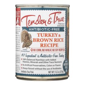 Tender & True Turkey & Brown Rice Dog Food – 13.2 oz Cans (Case of 12, Humanely Raised, AAFCO Complete Diet)