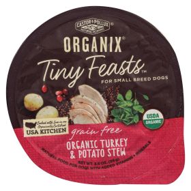 Castor & Pollux ORGANIX Tiny Feasts Turkey Wet Dog Food – 95%+ Organic Mini Pâté (3.5 oz, Case of 12)