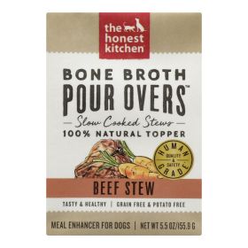 The Honest Kitchen Beef & Vegetable Dog Food Stew – 5.5 oz Cups (Case of 12, Human-Grade Style, Bone Broth Recipe)