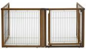 Richell Convertible Elite 4-Panel Dog Gate & Pet Pen – Brown