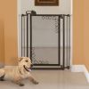 Richell Tall One-Touch Metal Mesh Dog Gate – Black, 40" High
