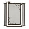 Richell Tall One-Touch Metal Mesh Dog Gate – Antique Bronze, 40" High