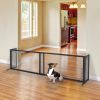 Richell Large Freestanding Metal Mesh Dog Gate – Black, 40–71" Wide