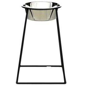 Tall Pyramid Elevated Dog Feeder – Wrought Iron Stand with 3-Quart Stainless Steel Bowl