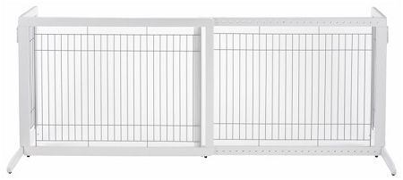 Richell Cool Breeze Tall Freestanding Dog Gate – White, 39–70" Wide