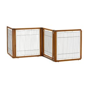 Richell Convertible Elite 4-Panel Dog Gate & Pet Pen – Autumn Matte