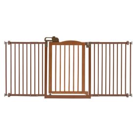 Richell One-Touch Gate II Wide – Brown, 32.1–62.8"