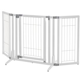 Richell Premium Plus Freestanding Dog Gate with Door – Origami White