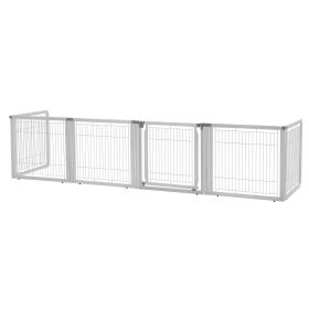 Richell Convertible Elite 6-Panel Dog Gate & Pet Pen – Origami White