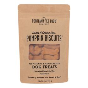 Portland Pet Food Company Pumpkin Biscuit Dog Treats – Limited Ingredient Pumpkin & Peanut Butter Recipe (5 oz)