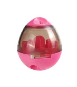 Interactive Dog Treat Dispensing Ball – Adjustable Slow Feeder Puzzle Toy for Mental Stimulation & Training (Color: Pink)