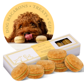 Premium Handmade Dog Macarons – 6 Pack Natural Gourmet Dog Treats Made in USA (Flavor: Cheese)