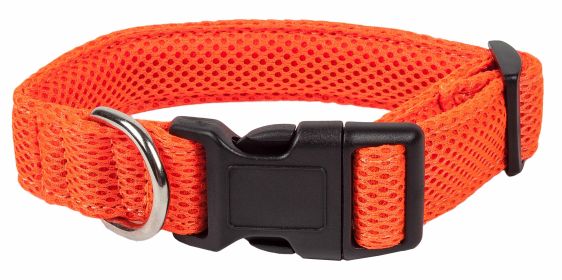 Pet Life® Aero Mesh Adjustable Dog Collar (Color: Orange, size: large)