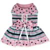 Dots & Stripes Dog Harness Dress with Matching Leash | Boutique Spring Dog Dress