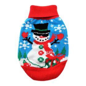 Combed Cotton Ugly Snowman Holiday Dog Sweater | Funny Christmas Dog Sweater (size: medium)