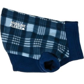 Highline Fleece Dog Coat | Lightweight Warm Fleece Dog Jacket (Color: Blue Plaid, size: Size 28)