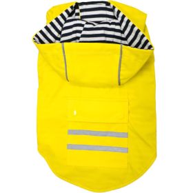 Slicker Waterproof Dog Raincoat with Striped Lining | Reflective Dog Rain Jacket (Color: Yellow, size: 3X-Large)