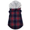Weekender Dog Sweatshirt Hoodie | Flannel Dog Jacket with Removable Hood