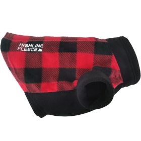 Highline Fleece Dog Coat | Lightweight Warm Fleece Dog Jacket (Color: Red and Black Plaid, size: Size 8)