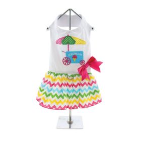 Ice Cream Cart Dog Harness Dress with Matching Leash | Summer Boutique Dog Dress (size: X-Small)
