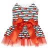 Cherry Stripe Dog Harness Dress with Matching Leash | Boutique Summer Dog Dress