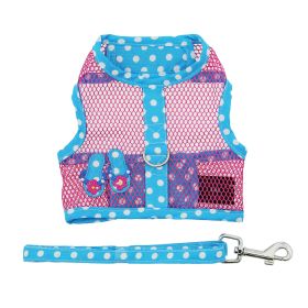 Cool Mesh Dog Harness | Under the Sea Collection | Breathable Summer Harness with Matching Leash (Color: Pink and Blue Flip Flop, size: large)