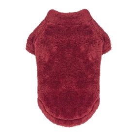 Soft Plush Dog Pullover | Cozy Fleece Dog Sweater for Winter (Color: Burgundy, size: large)