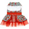 Cherry Stripe Dog Harness Dress with Matching Leash | Boutique Summer Dog Dress