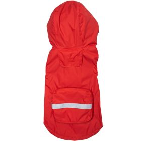 Packable Waterproof Dog Raincoat | Lightweight Dog Rain Jacket & Windbreaker (Color: Red, size: X-Small)