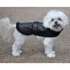 Top Dog Flight Harness Coat | Black Faux Leather Dog Jacket with Matching Leash