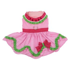 Watermelon Dog Harness Dress with Matching Leash | Summer Dog Dress (size: X-Small)