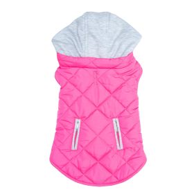 Weekender Dog Sweatshirt Hoodie | Flannel Dog Jacket with Removable Hood (Color: Pink, size: X-Small)