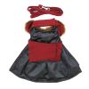Wool Fur-Trimmed Dog Harness Coat with Matching Leash | Burgundy Winter Dog Coat